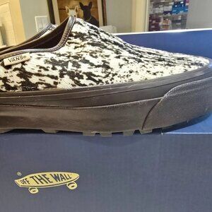 Vans Premium Pony Hair Mule Slides Chocolate Slip-On Shoes MENS SIZE 12 NEW